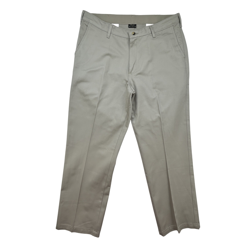 Wrangler Riata Pants Mens 36x30 Khaki Dress Chino Flat Front Classic Cotton